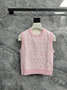 PINK MONOGRAM KNIT SLEEVELESS TOP