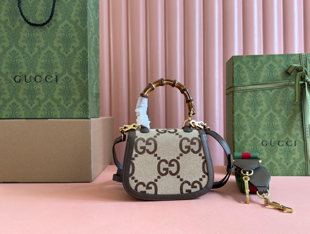 BAMBOO HANDLE MINI MONOGRAM CROSSBODY BAG