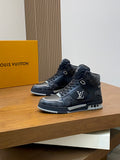 PREMIUM BLACK HIGH-TOP DESIGNER SNEAKERS