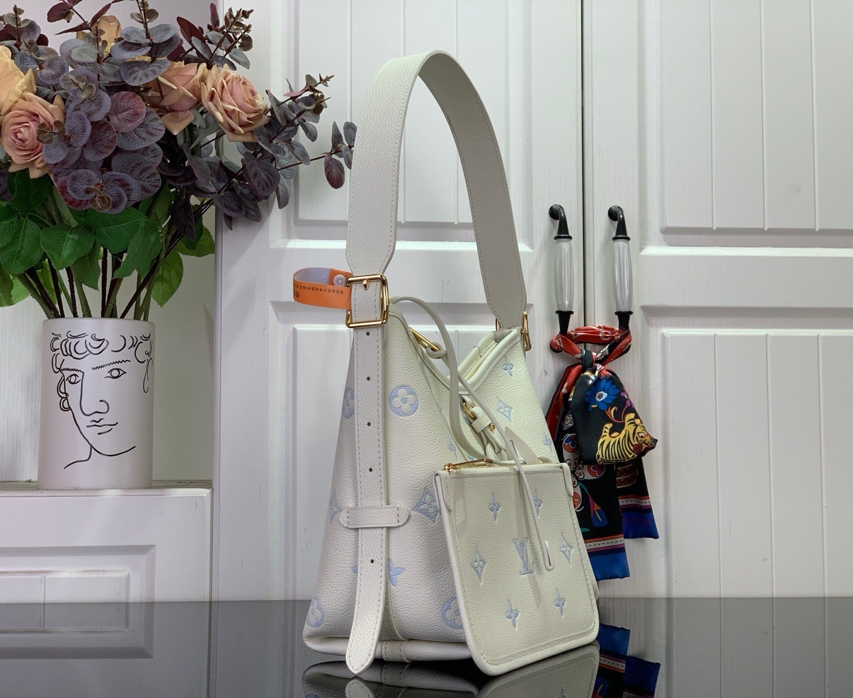 SOFT SHOULDER BAG WITH MATCHING POUCH