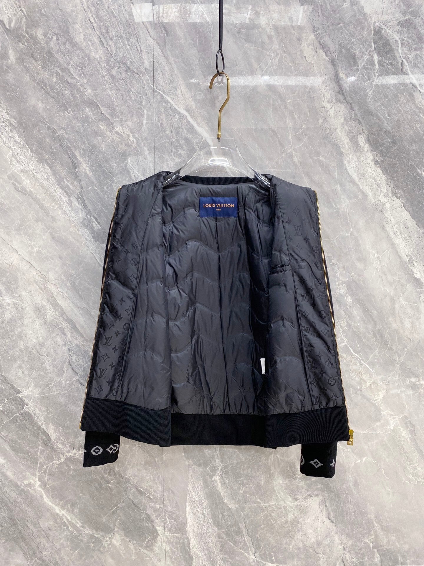 ZIP-UP BOMBER JACKET WITH KNIT TRIM