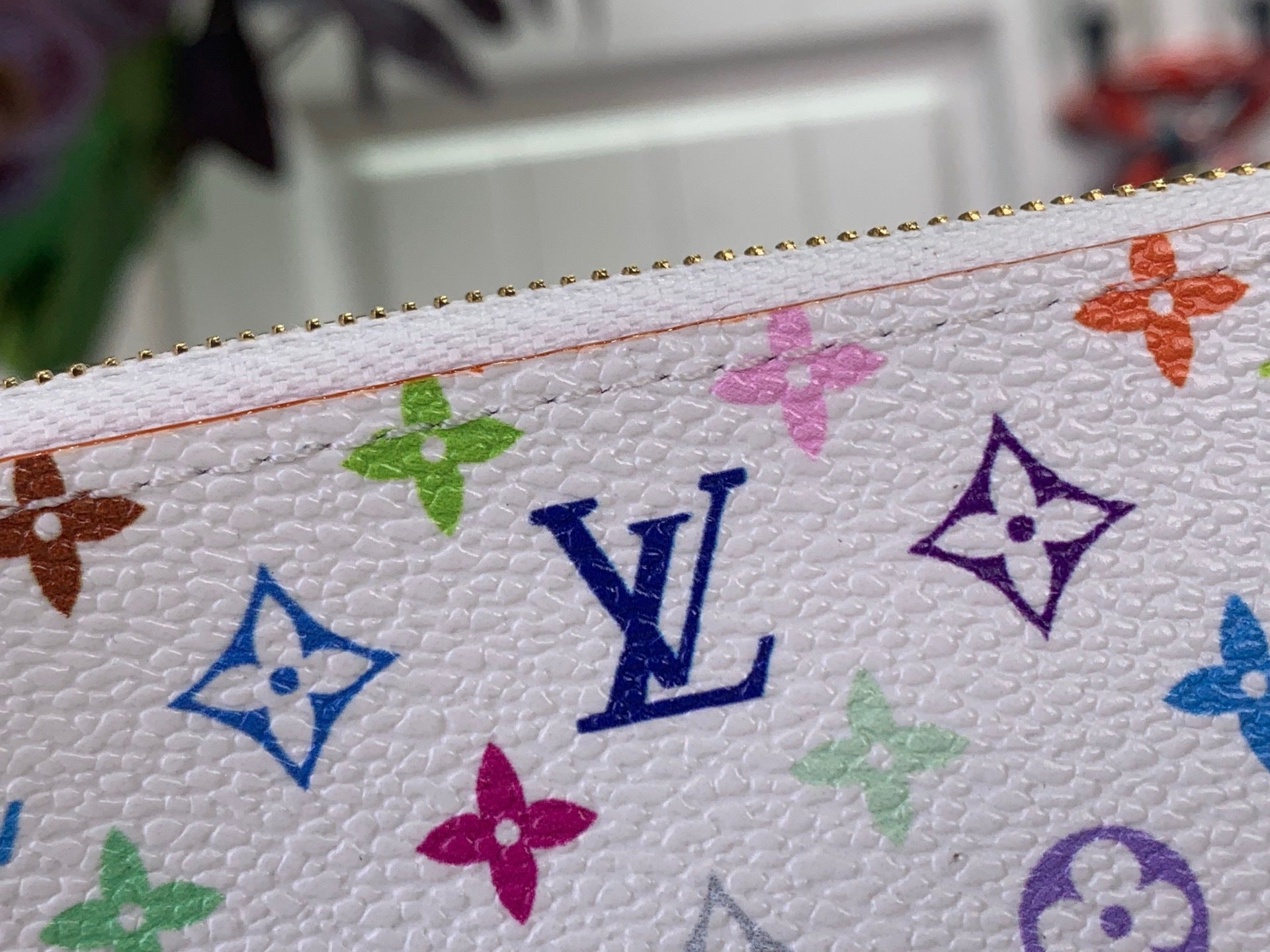 MULTICOLOR MONOGRAM MINI ZIP POUCH