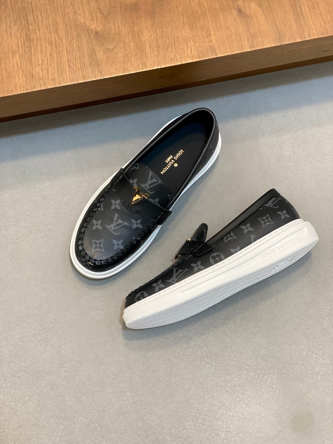 BLACK MONOGRAM LOAFERS