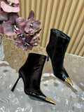 PATENT POINTED HEEL BOOTS
