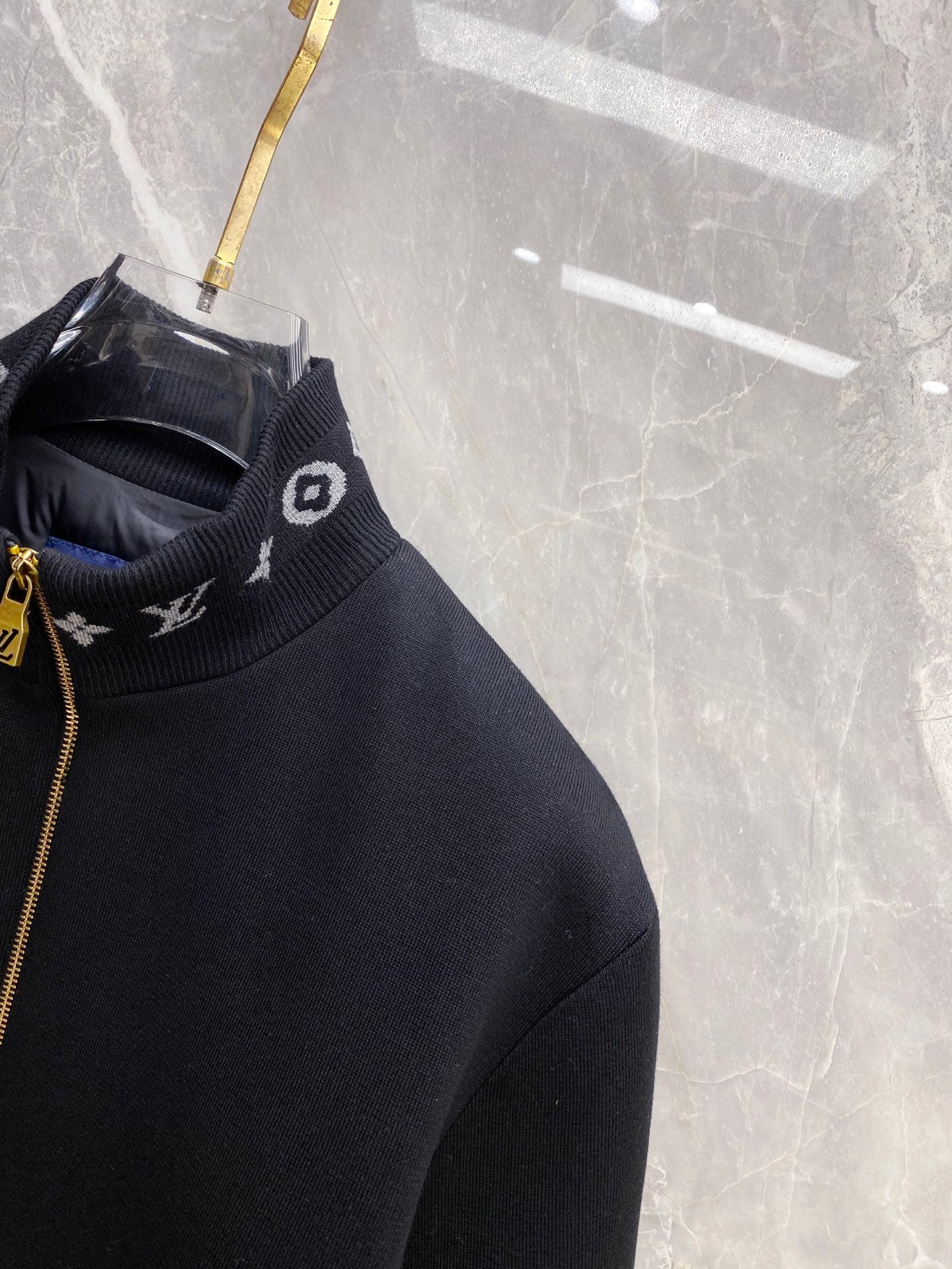 ZIP-UP BOMBER JACKET WITH KNIT TRIM