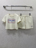 CREAM TWO-PIECE LOUNGE SET – T-SHIRT & SHORTS