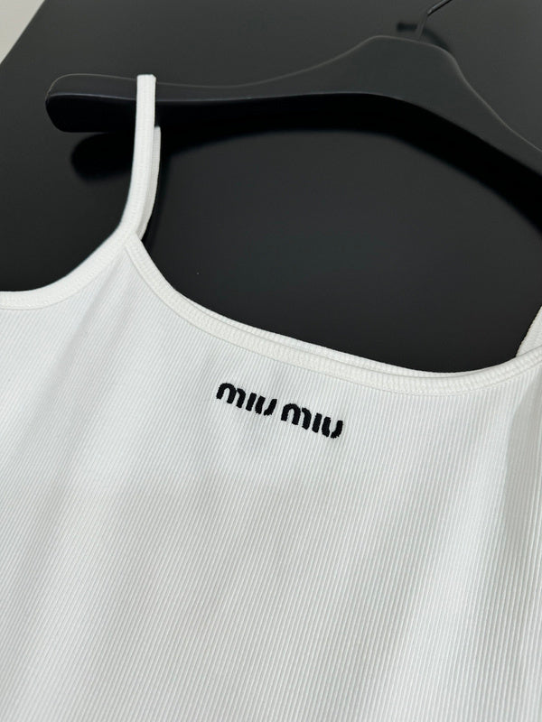 LOGO RIBBED CAMI TOP