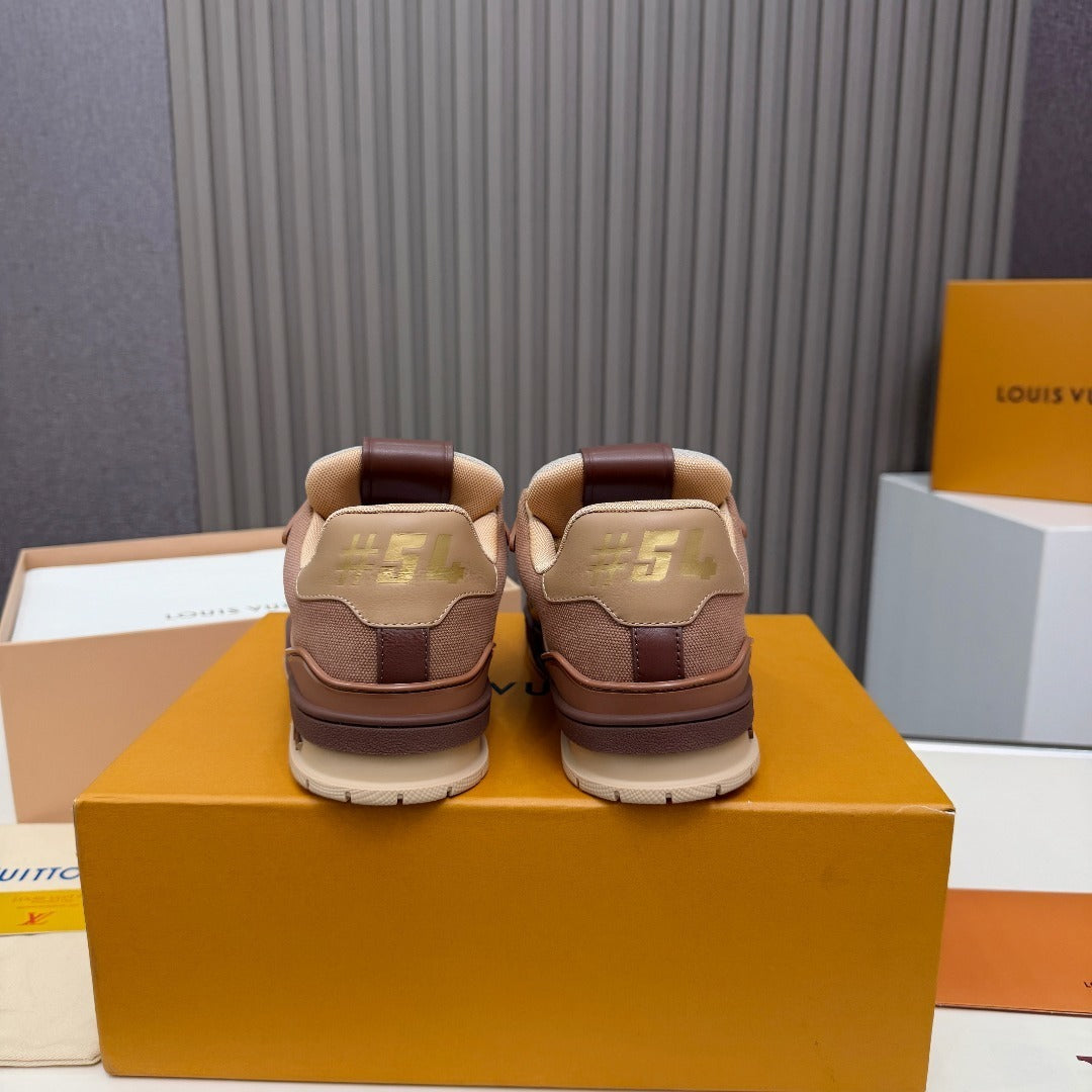 BROWN & TAN LOW-TOP CASUAL SNEAKERS