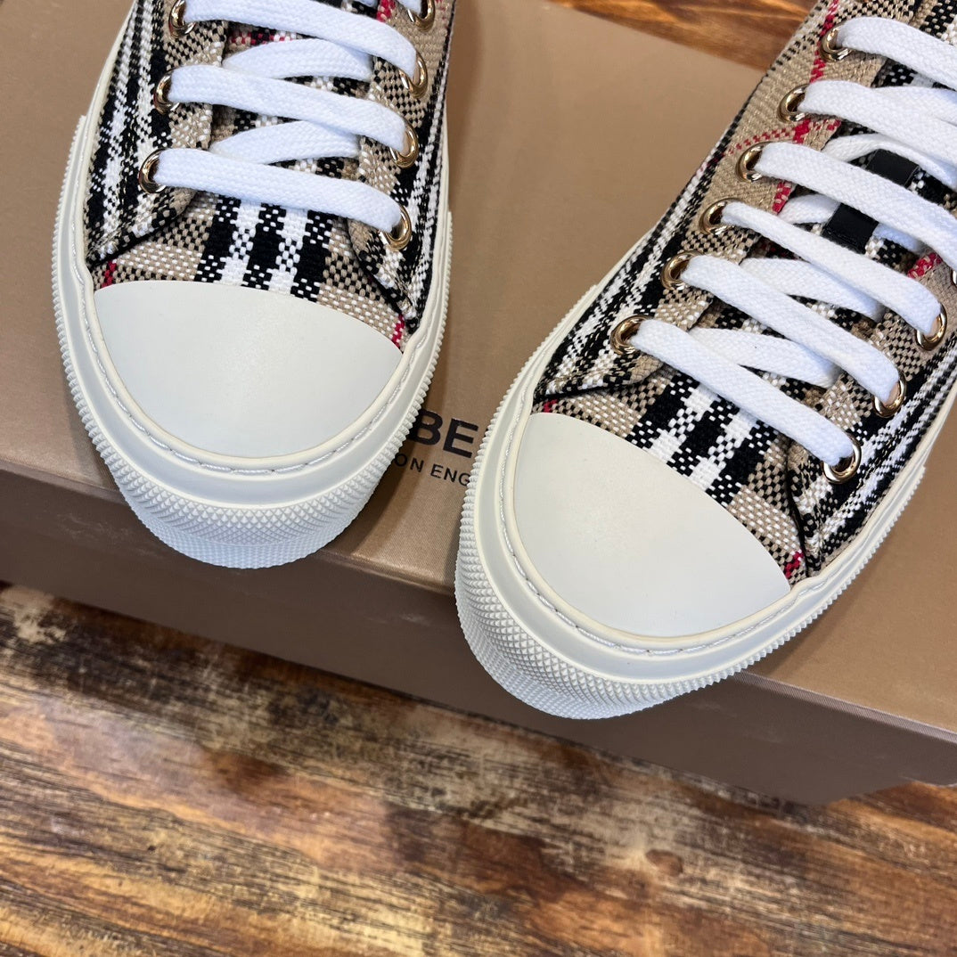CHECK PRINT PLATFORM LOW-TOP SNEAKERS
