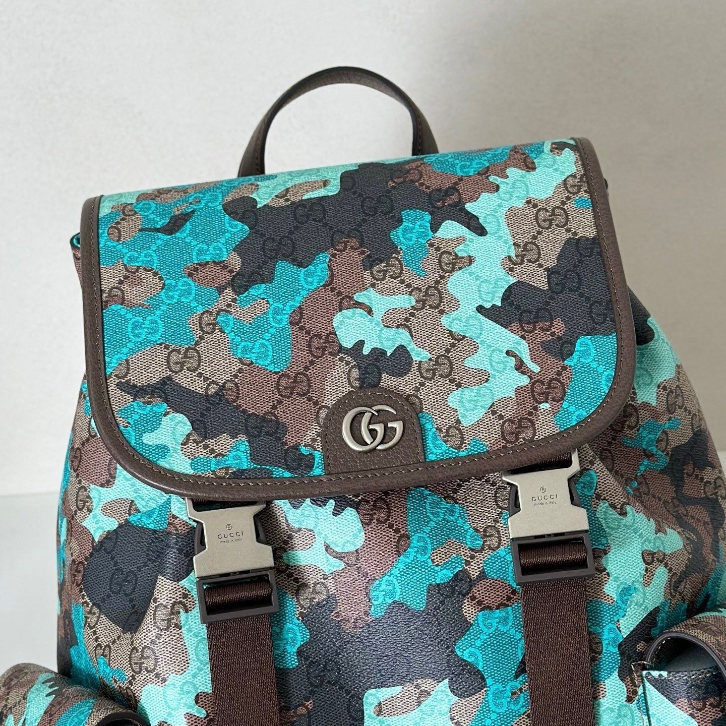 CAMOUFLAGE CANVAS BACKPACK – BLUE/TEAL