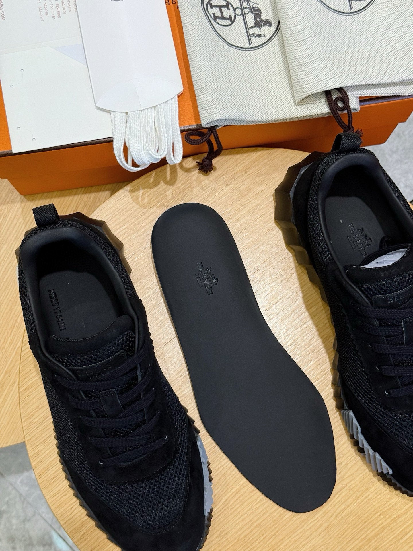 ALL-BLACK MESH & SUEDE DESIGNER SNEAKERS