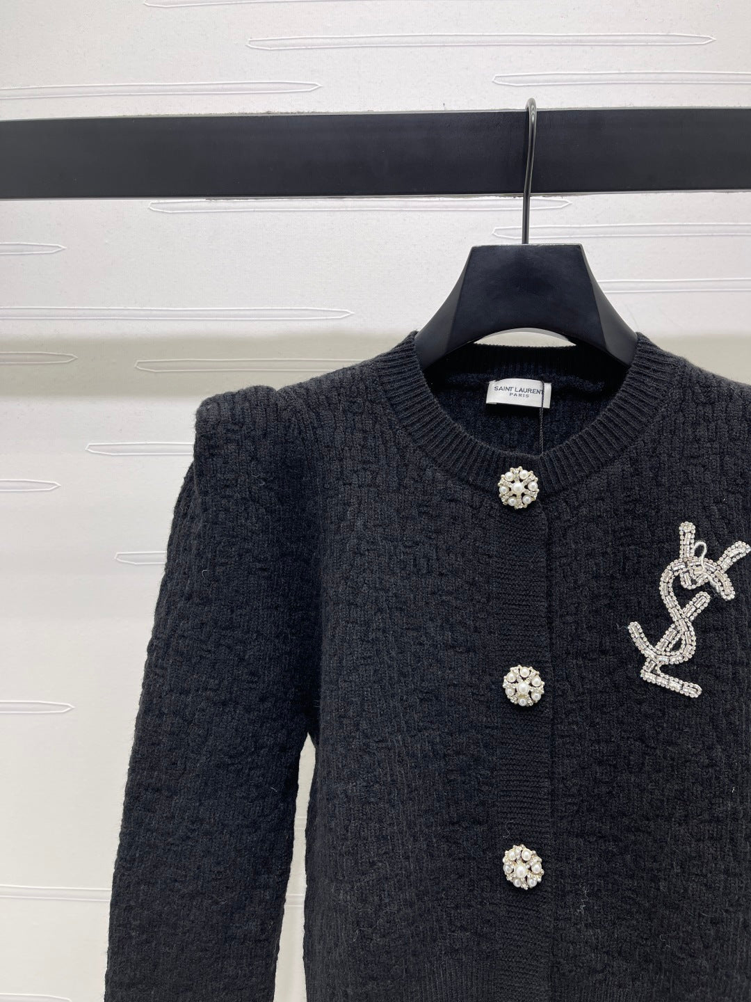 EMBELLISHED BUTTON KNIT CARDIGAN
