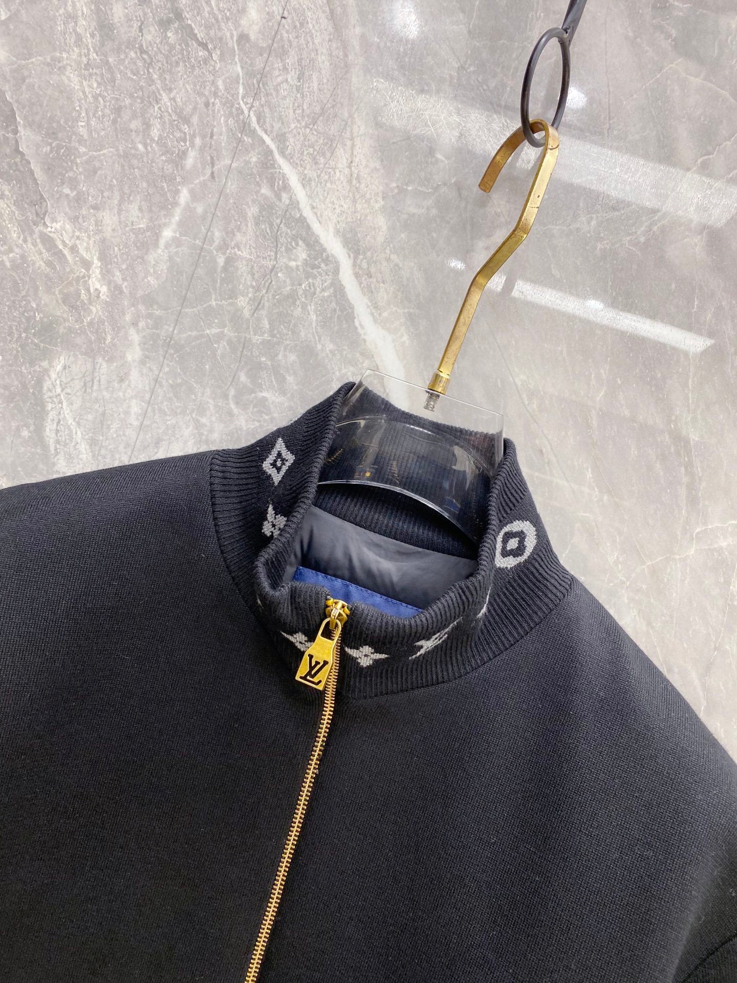 ZIP-UP BOMBER JACKET WITH KNIT TRIM