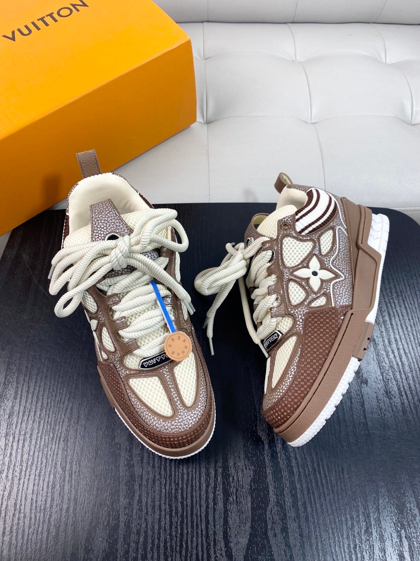 BROWN & CREAM CHUNKY SNEAKERS