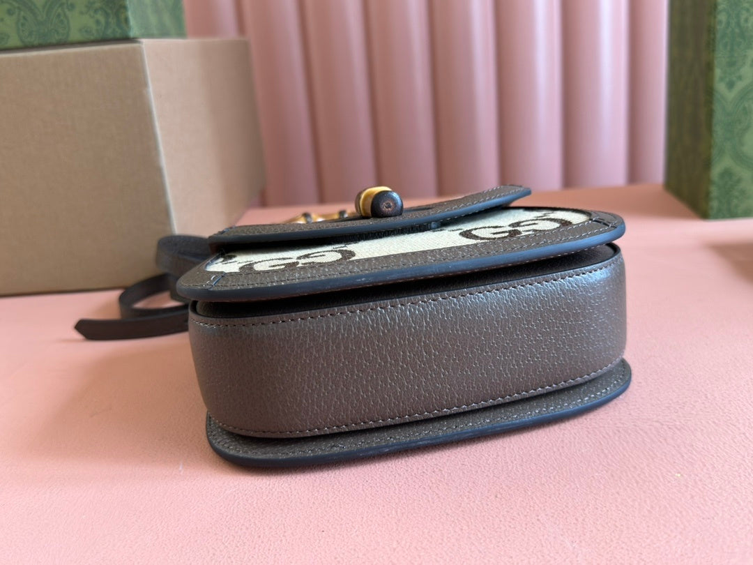 BAMBOO HANDLE MINI MONOGRAM CROSSBODY BAG