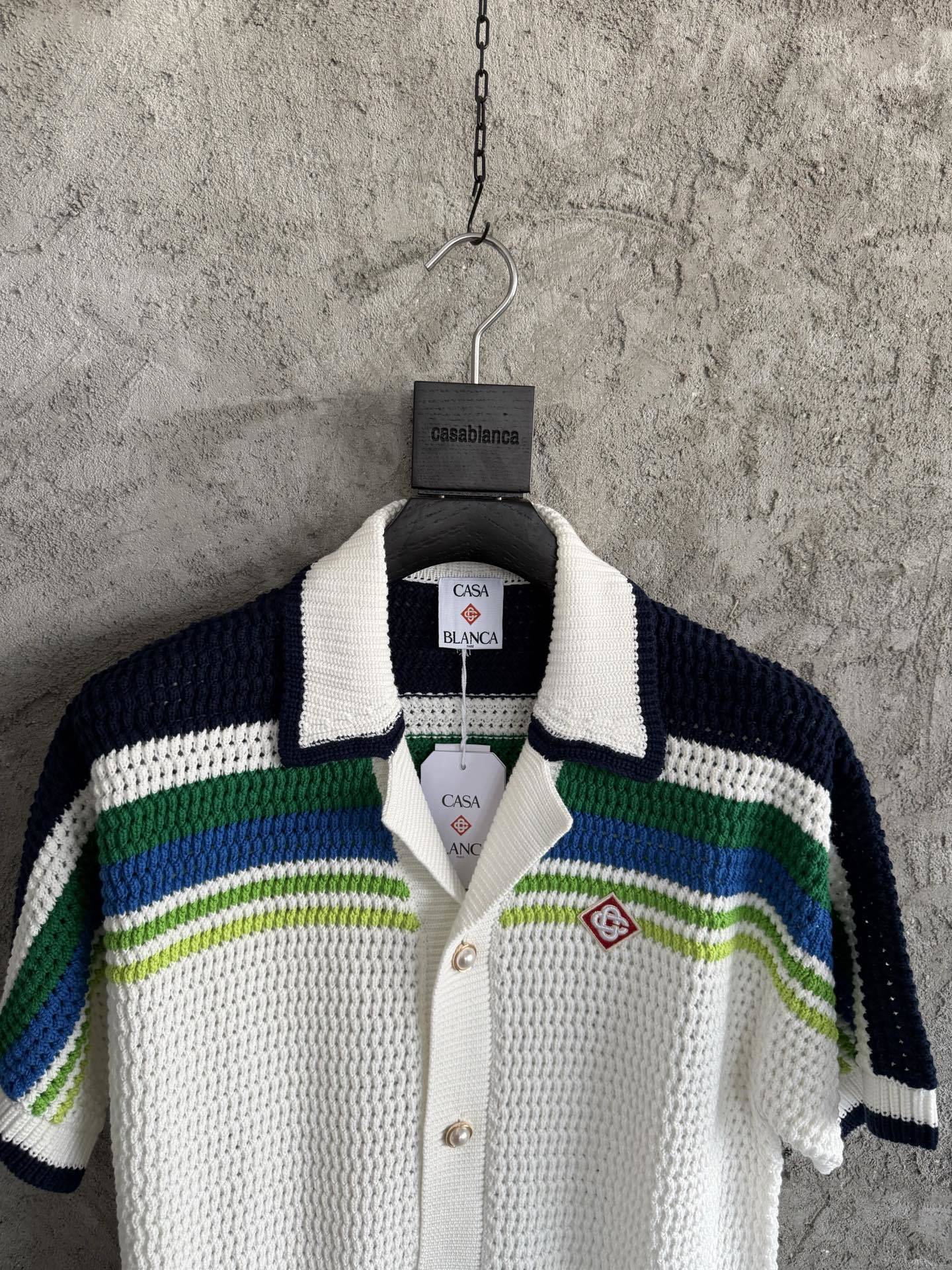 MULTICOLOR STRIPE CROCHET KNIT SET