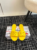 YELLOW LOGO RUBBER SLIDES