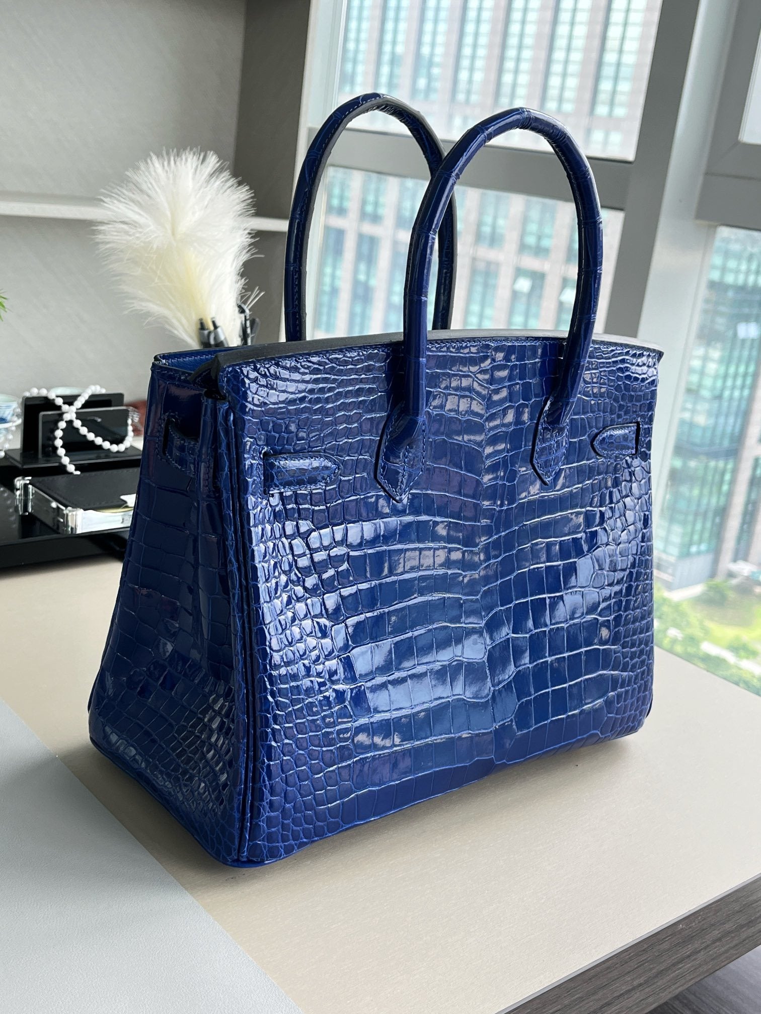 SAPPHIRE CROC BIRKIN