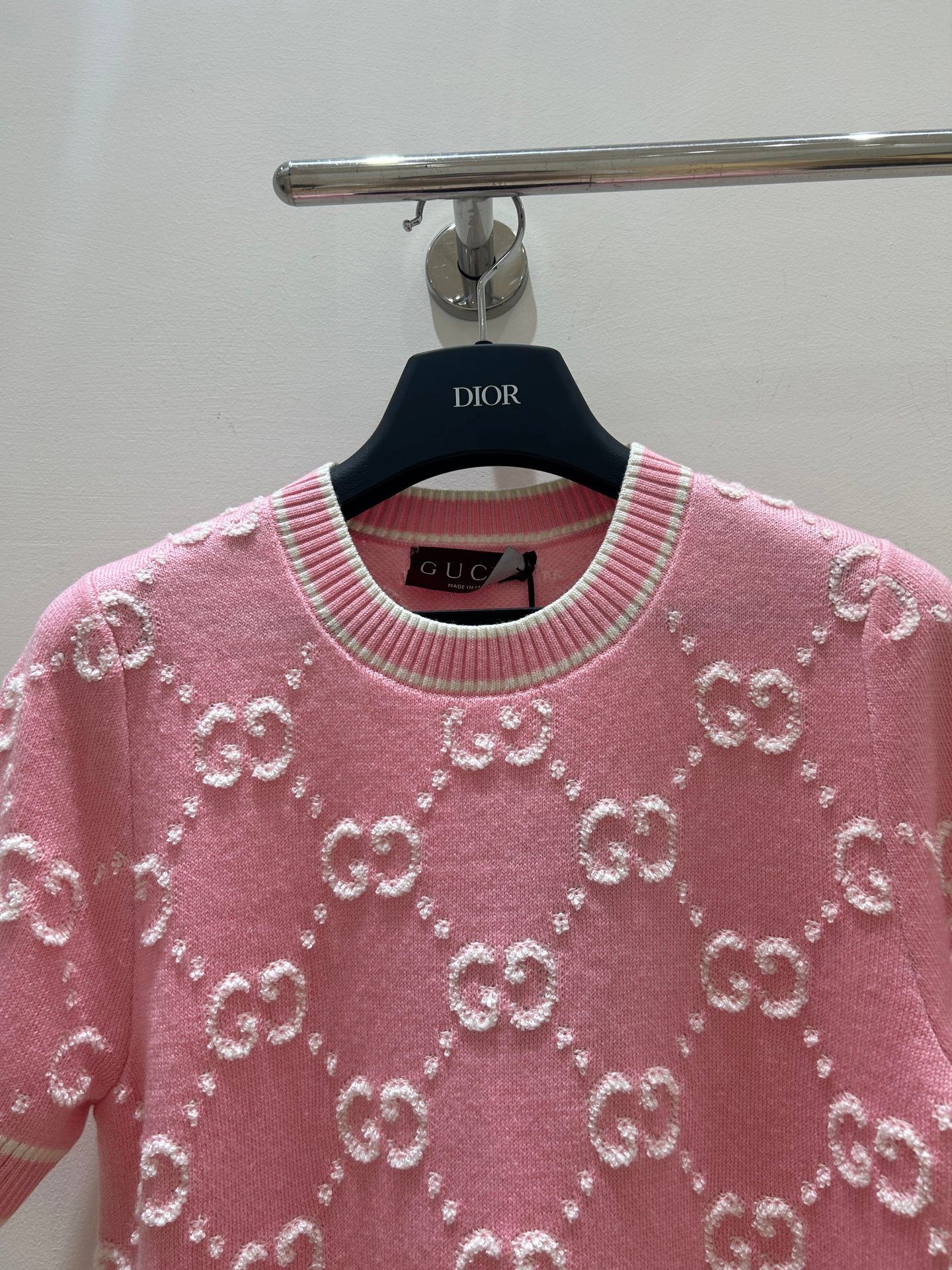 PINK MONOGRAM KNIT TOP