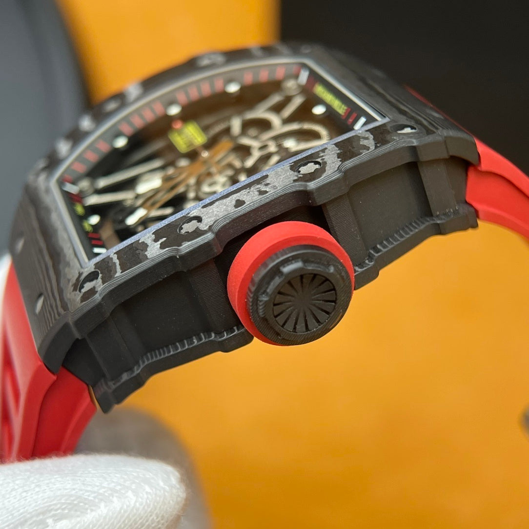 SKELETON SPORT LUXURY RED STRAP WATCH