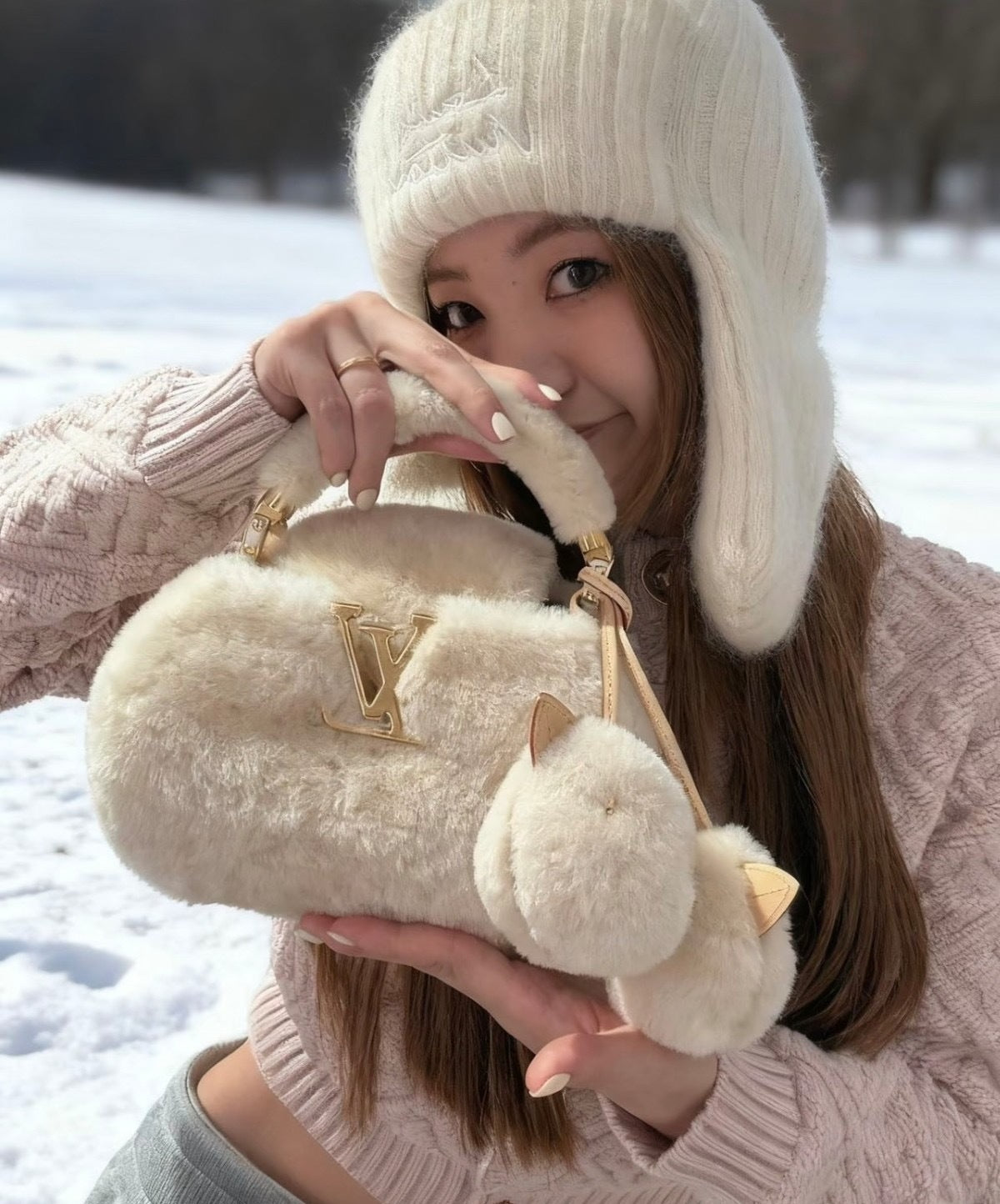 SHEARLING MINI TOP-HANDLE BAG