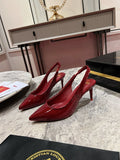 RED PATENT SLINGBACK HEELS