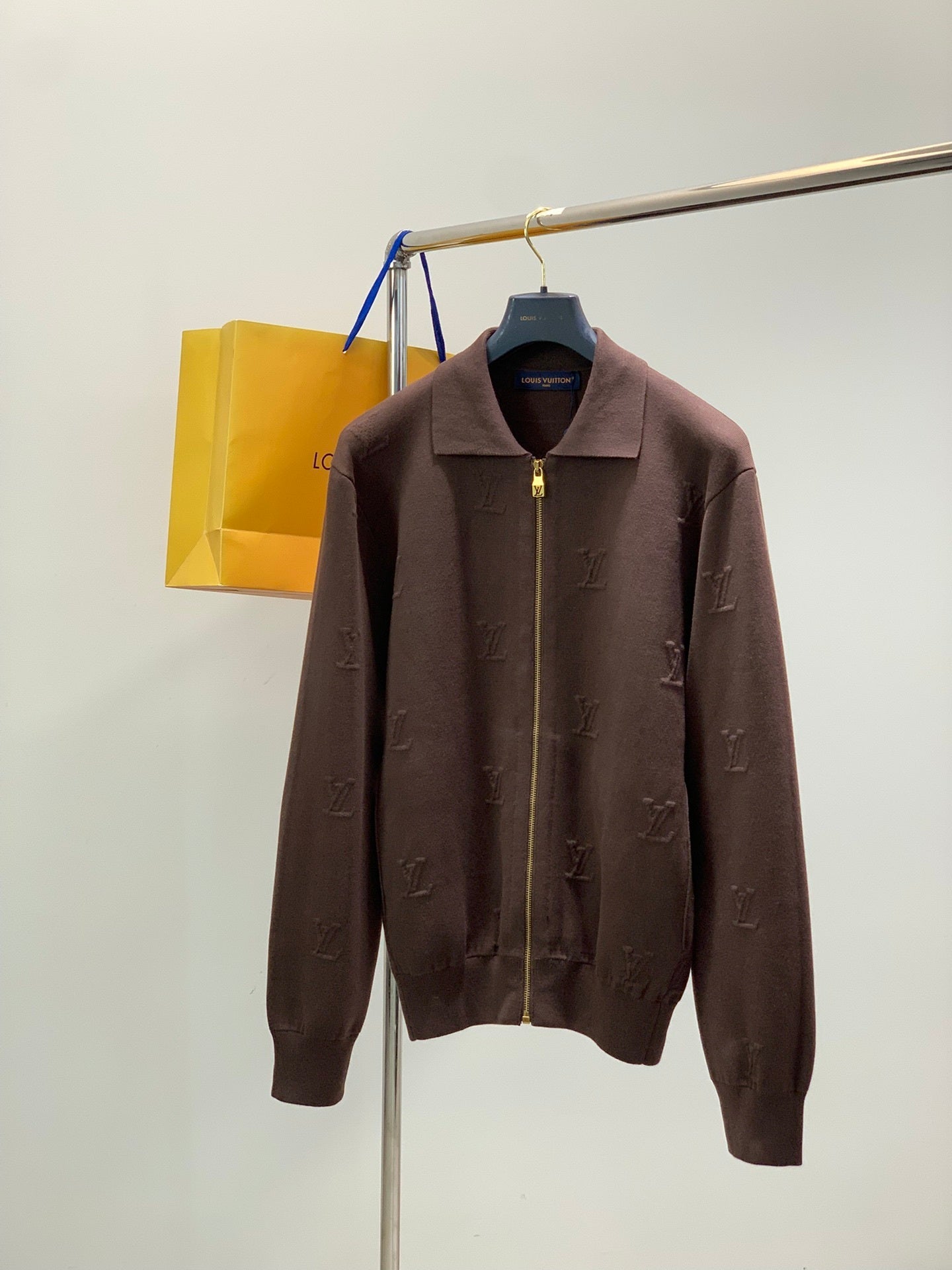 Geprägte Strickjacke mit Reißverschluss