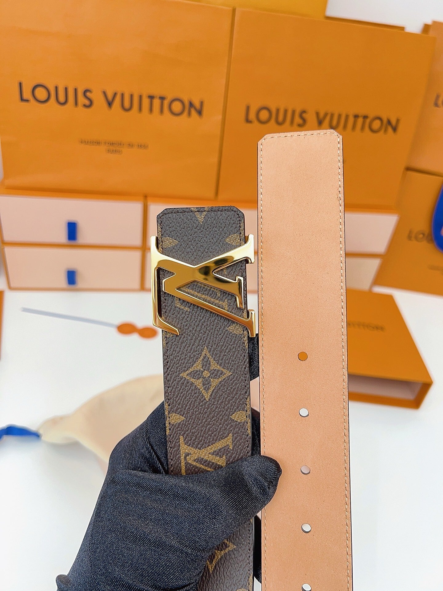 CLASSIC MONOGRAM BELT – GOLD BUCKLE EDITION