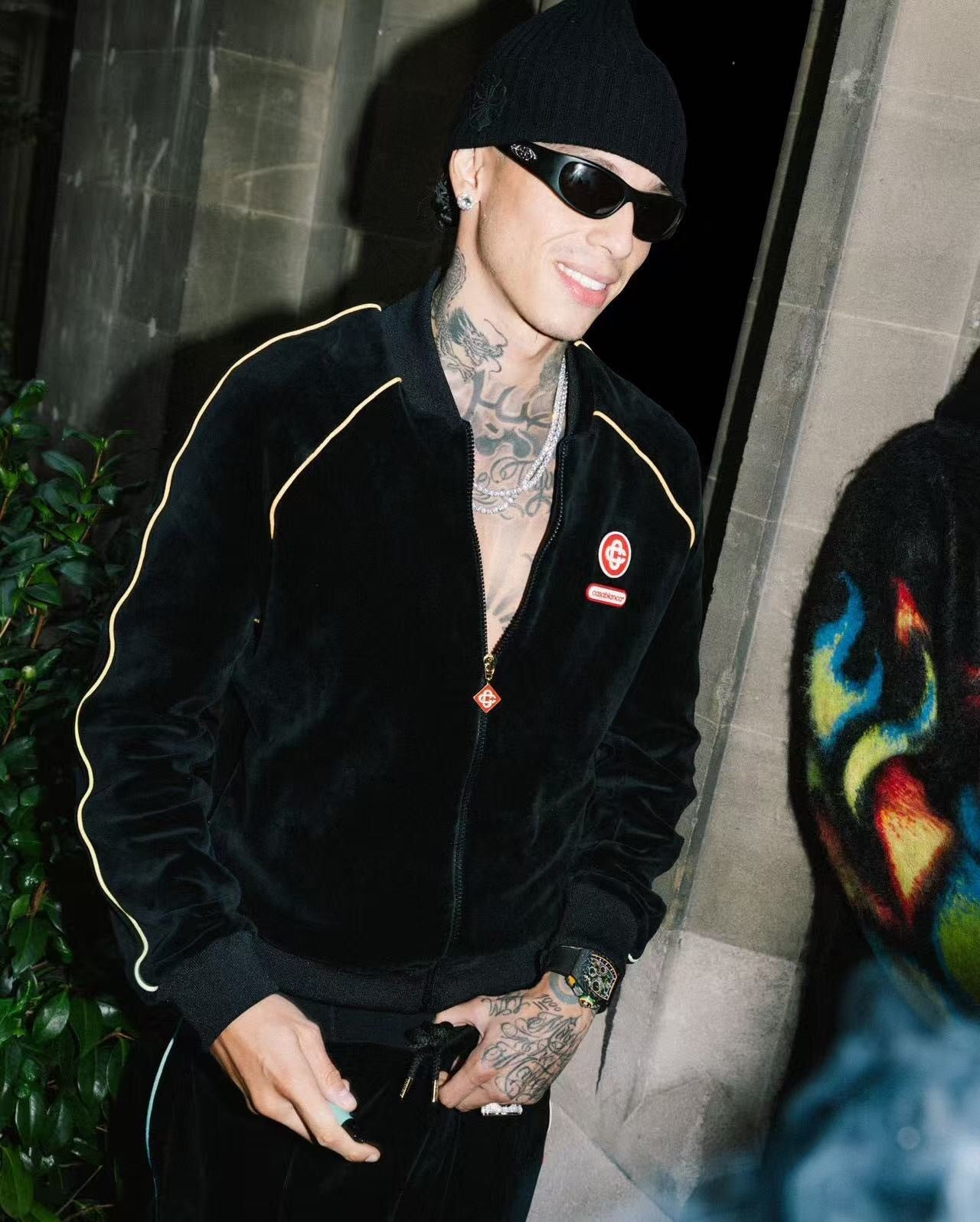 VELVET ZIP-UP TRACK JACKET