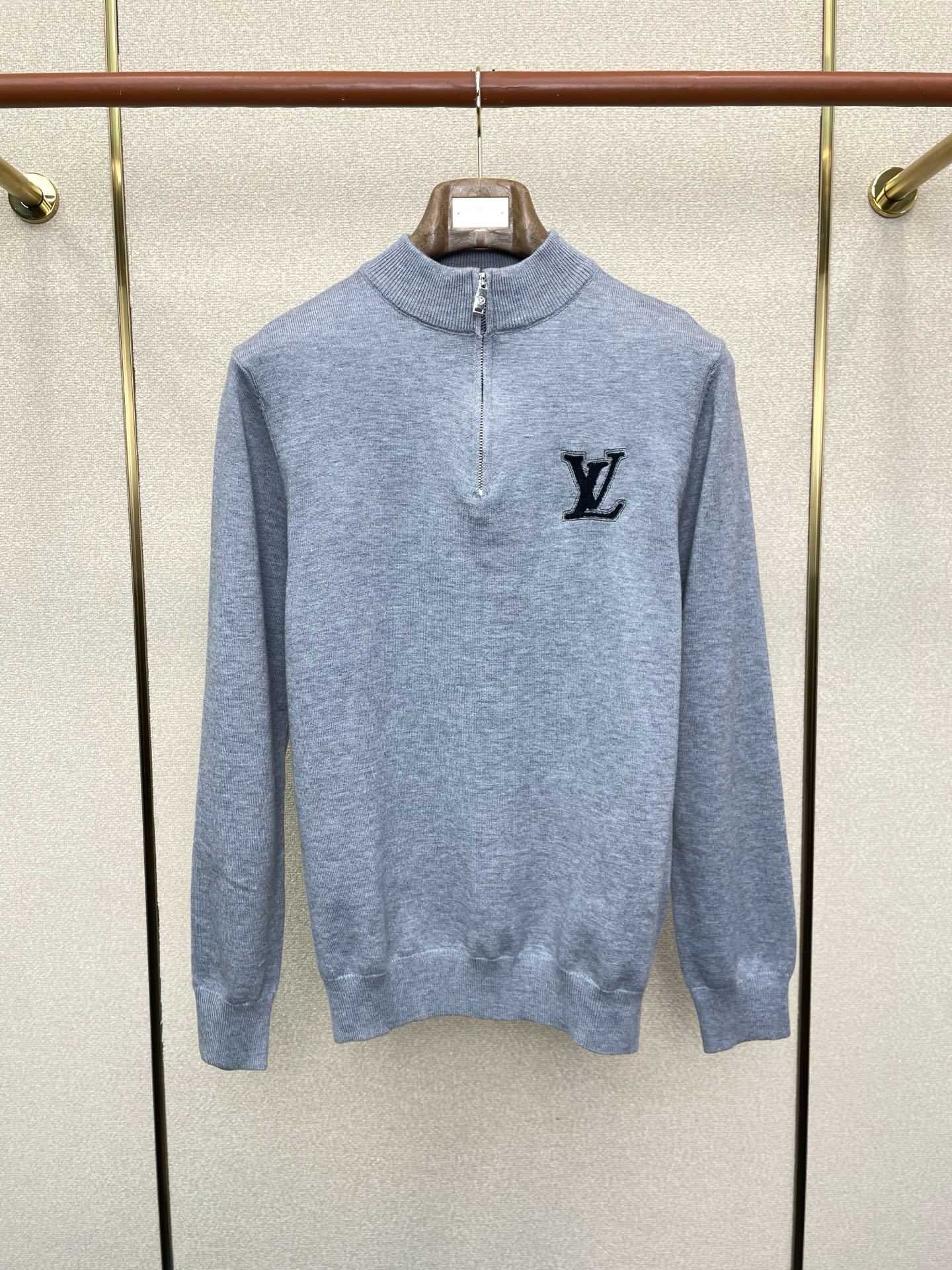 ZIP-NECK KNIT SWEATER