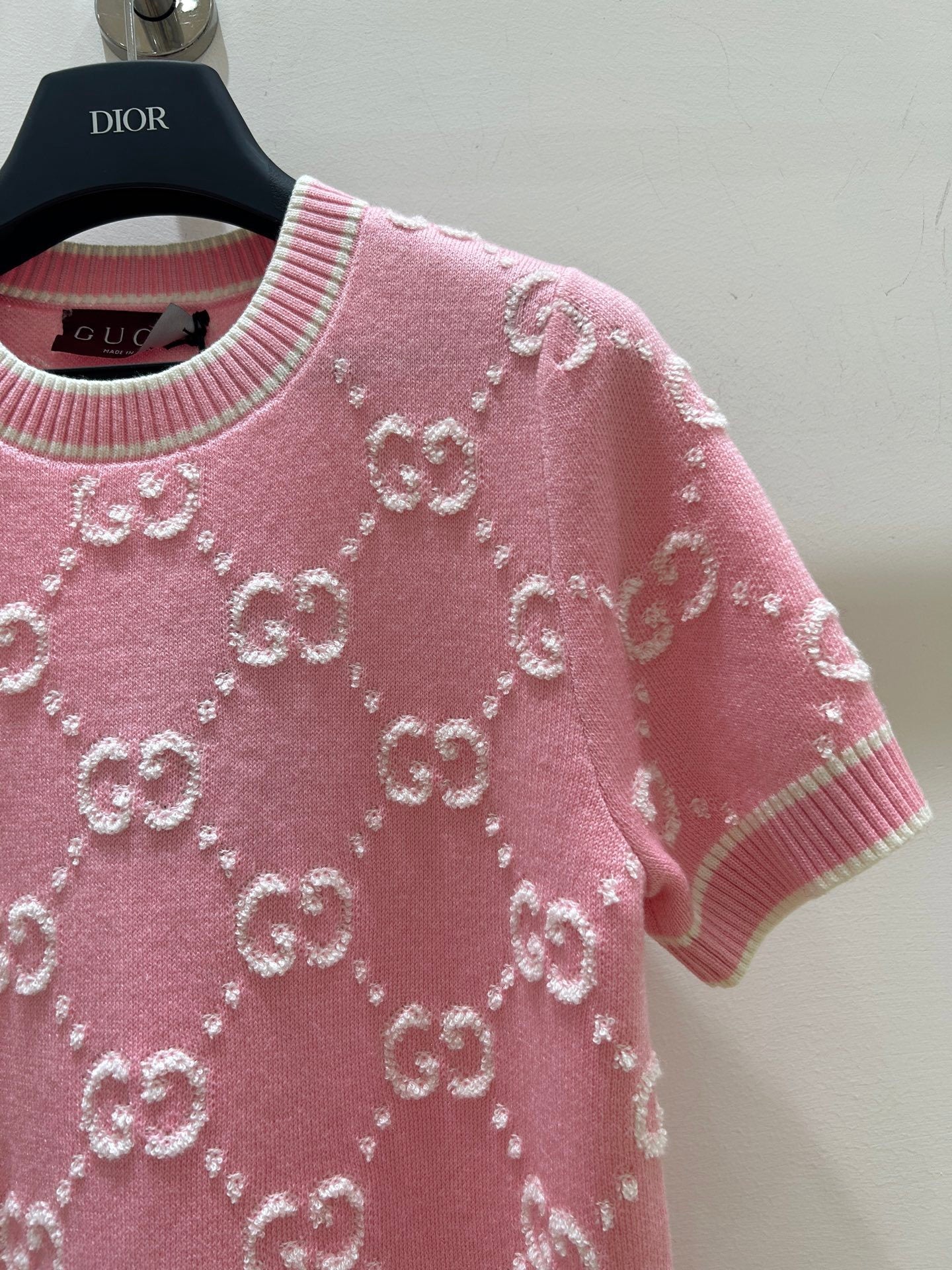 PINK MONOGRAM KNIT TOP