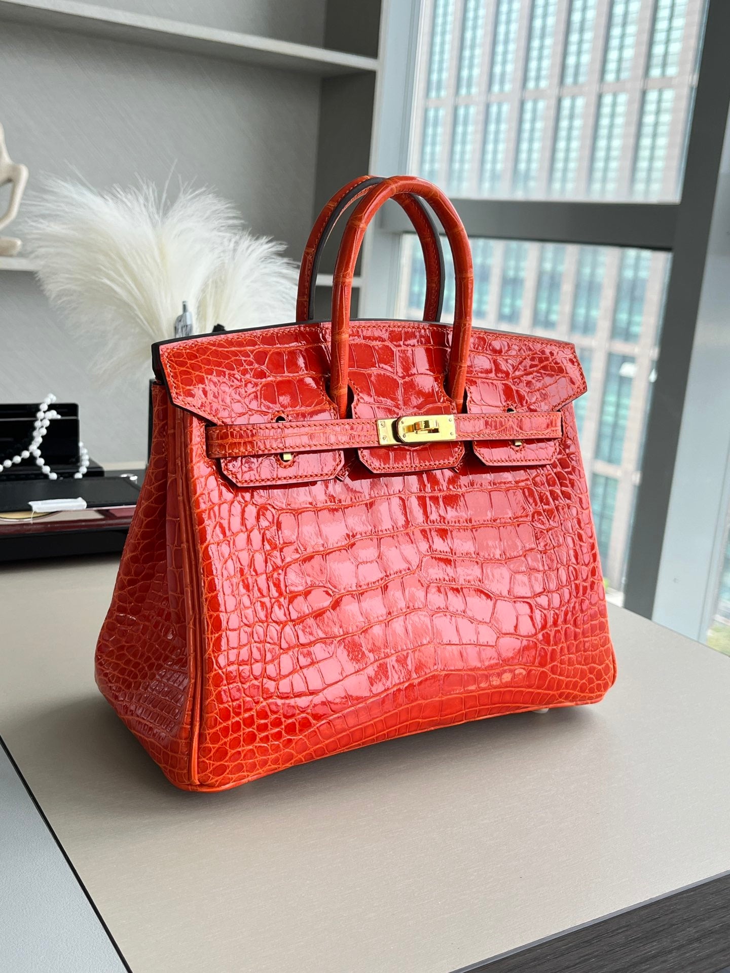 SUNSET CROC BIRKIN