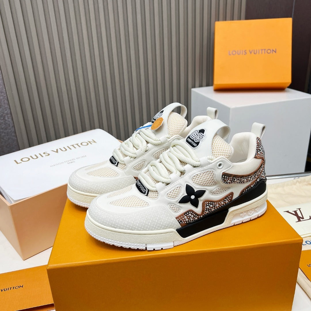 WHITE MESH PLATFORM SNEAKERS WITH LOGO DETAILS