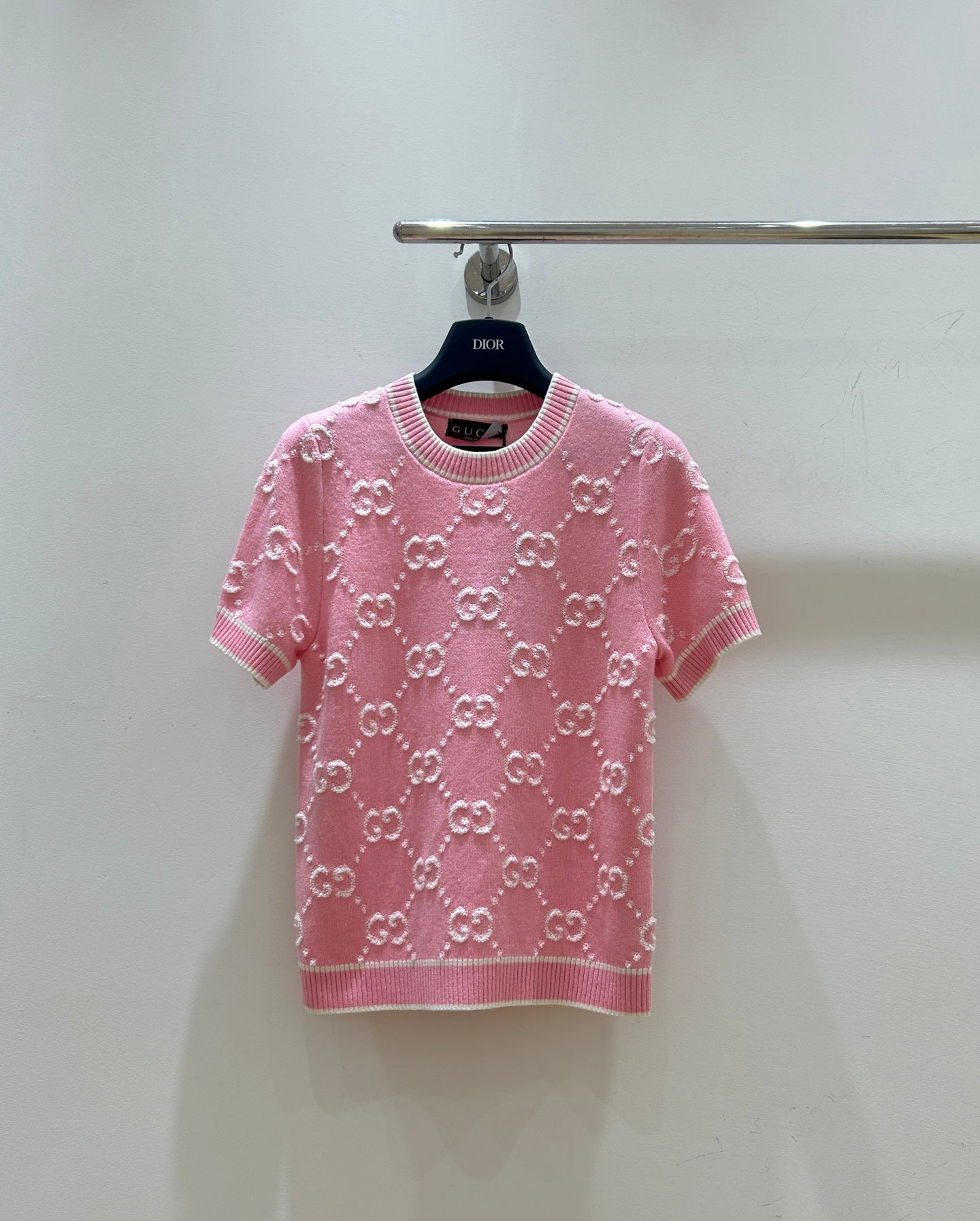 PINK MONOGRAM KNIT TOP