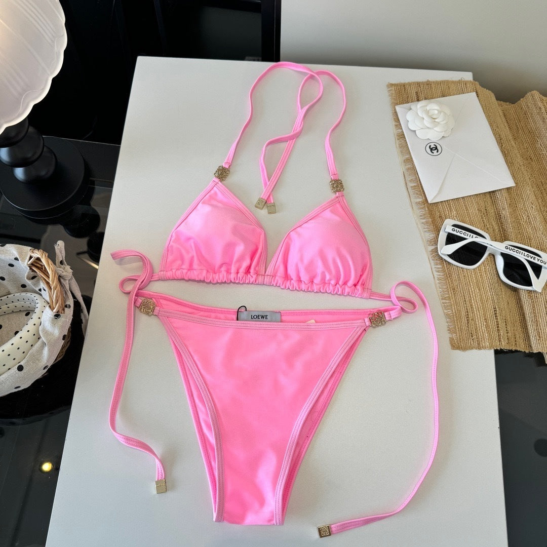 HOT PINK TRIANGLE BIKINI SET