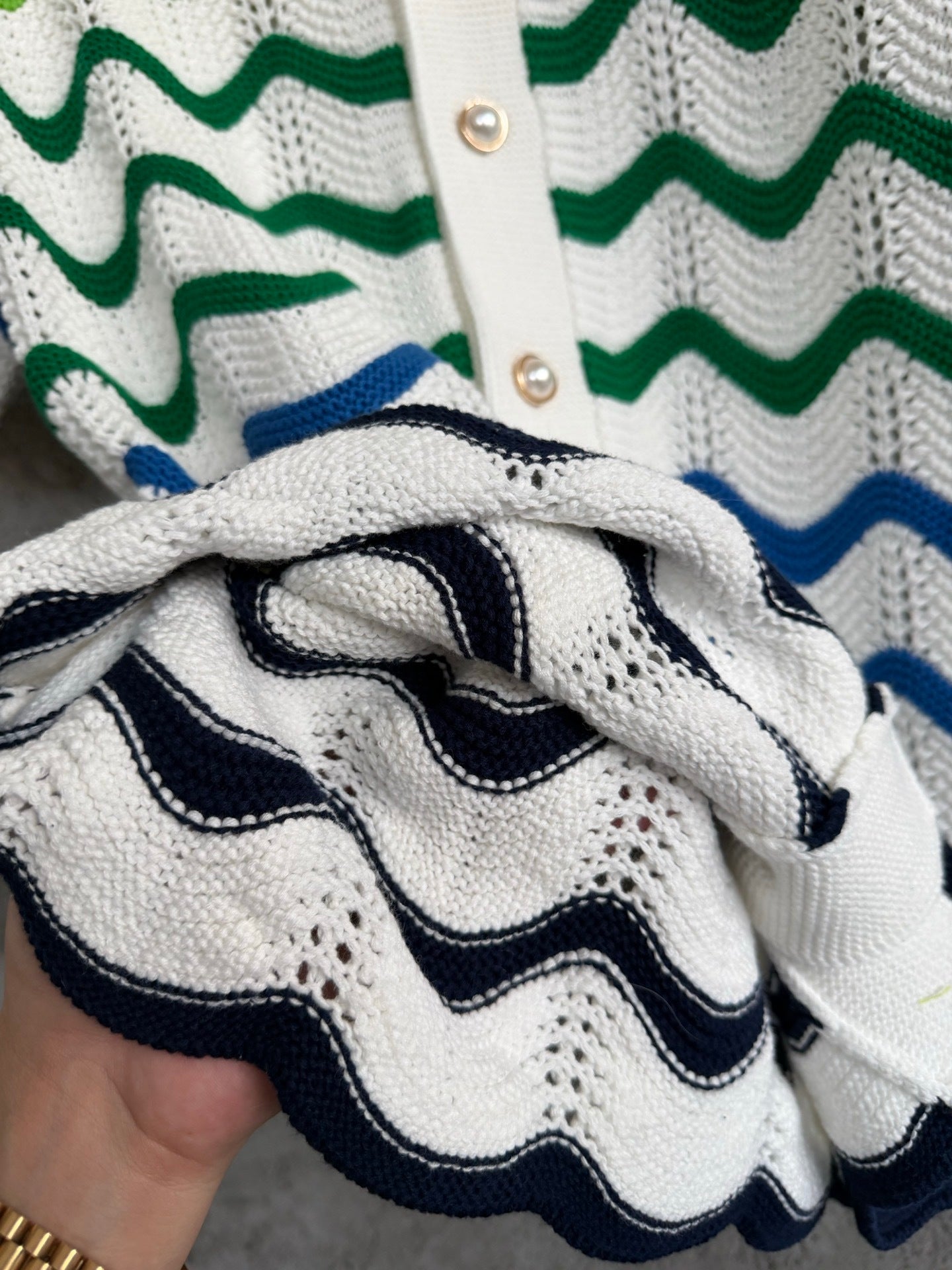 WAVE KNIT SHORT-SLEEVE SHIRT & SHORTS SET