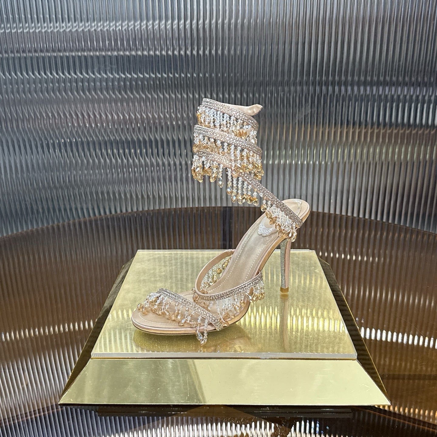 CHAMPAGNE CASCADE HEELS