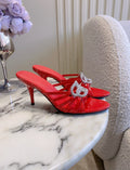 CRYSTAL EMBELLISHED RED STRAPPY HEELS