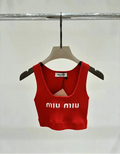 LOGO RIBBED CROPPED TANK TOP