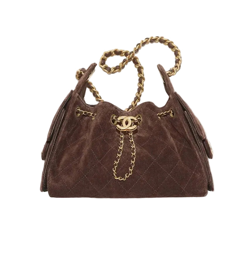 SUEDE CHAIN BAG