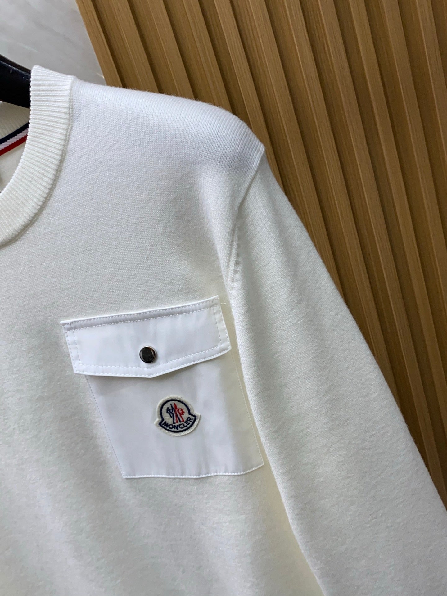 CREW NECK SWEATSHIRT WITH BUTTONED CHEST POCKET