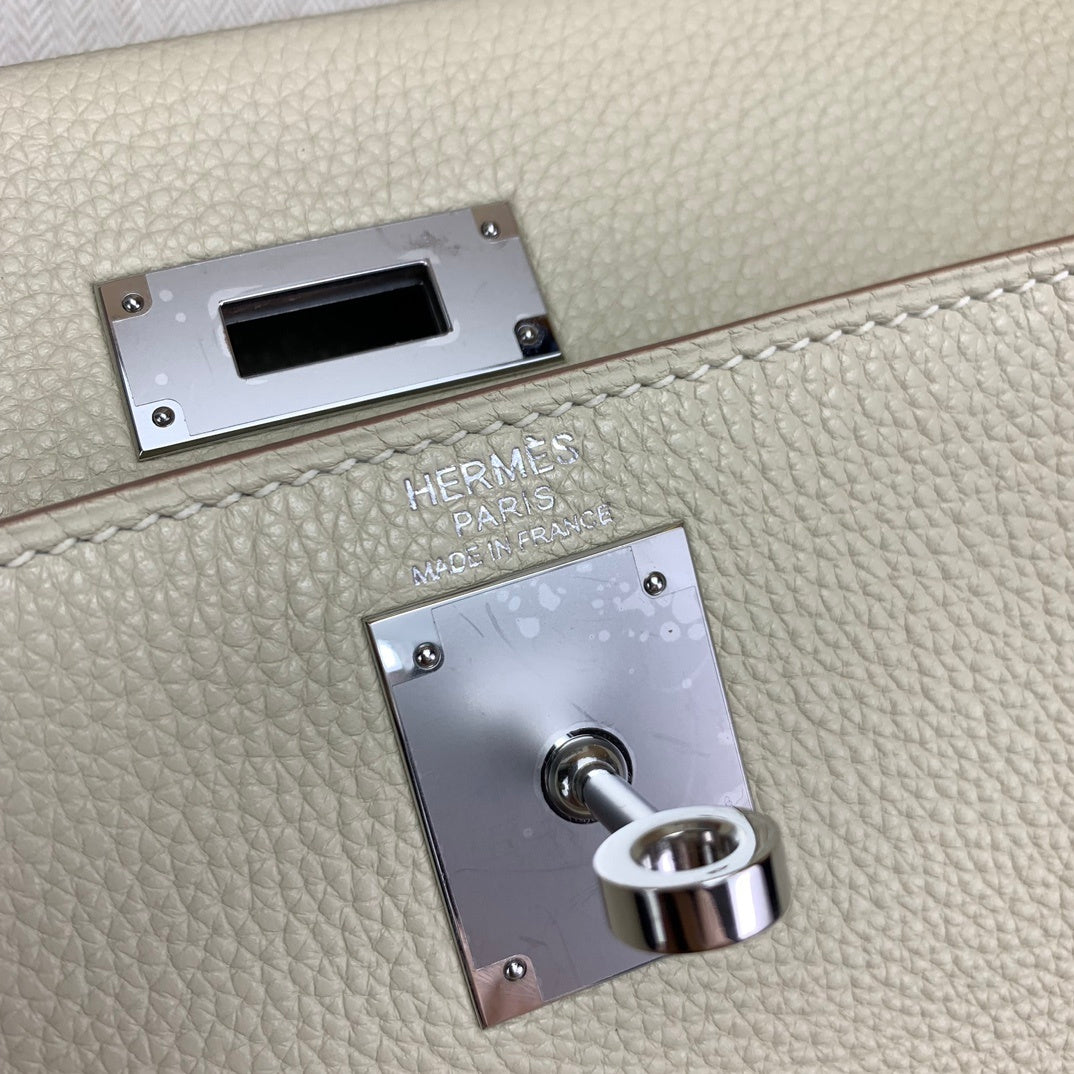 LUXURY CREAM LEATHER TOP HANDLE SHOULDER BAG