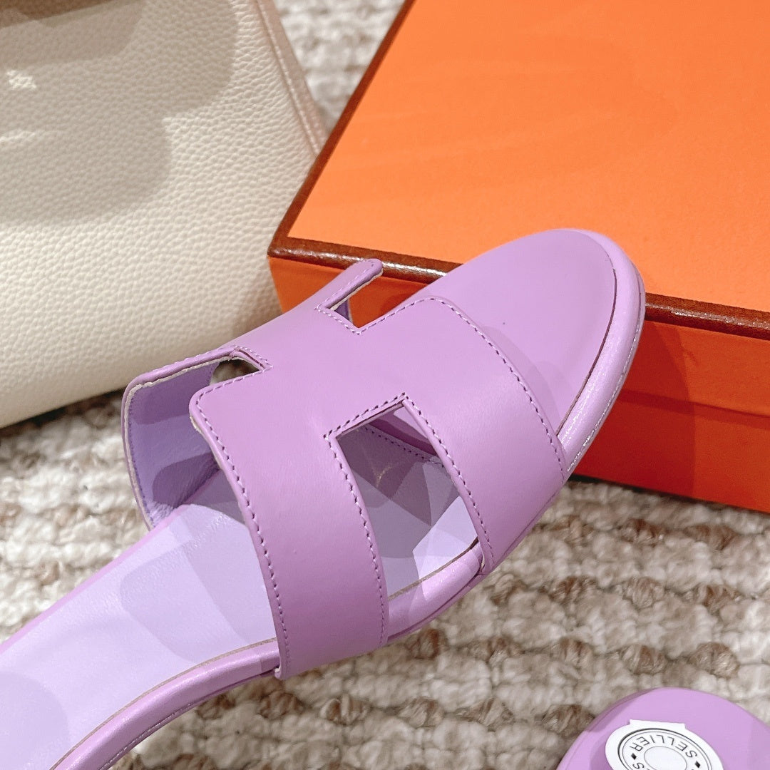 LILAC SLIDE SANDALS
