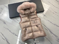 WOMEN’S PADDED FAUX FUR HOODED SLEEVELESS VEST