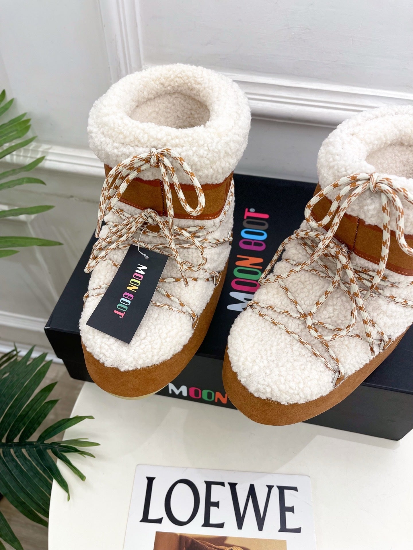 CAMEL FAUX FUR LINED WINTER BOOTS