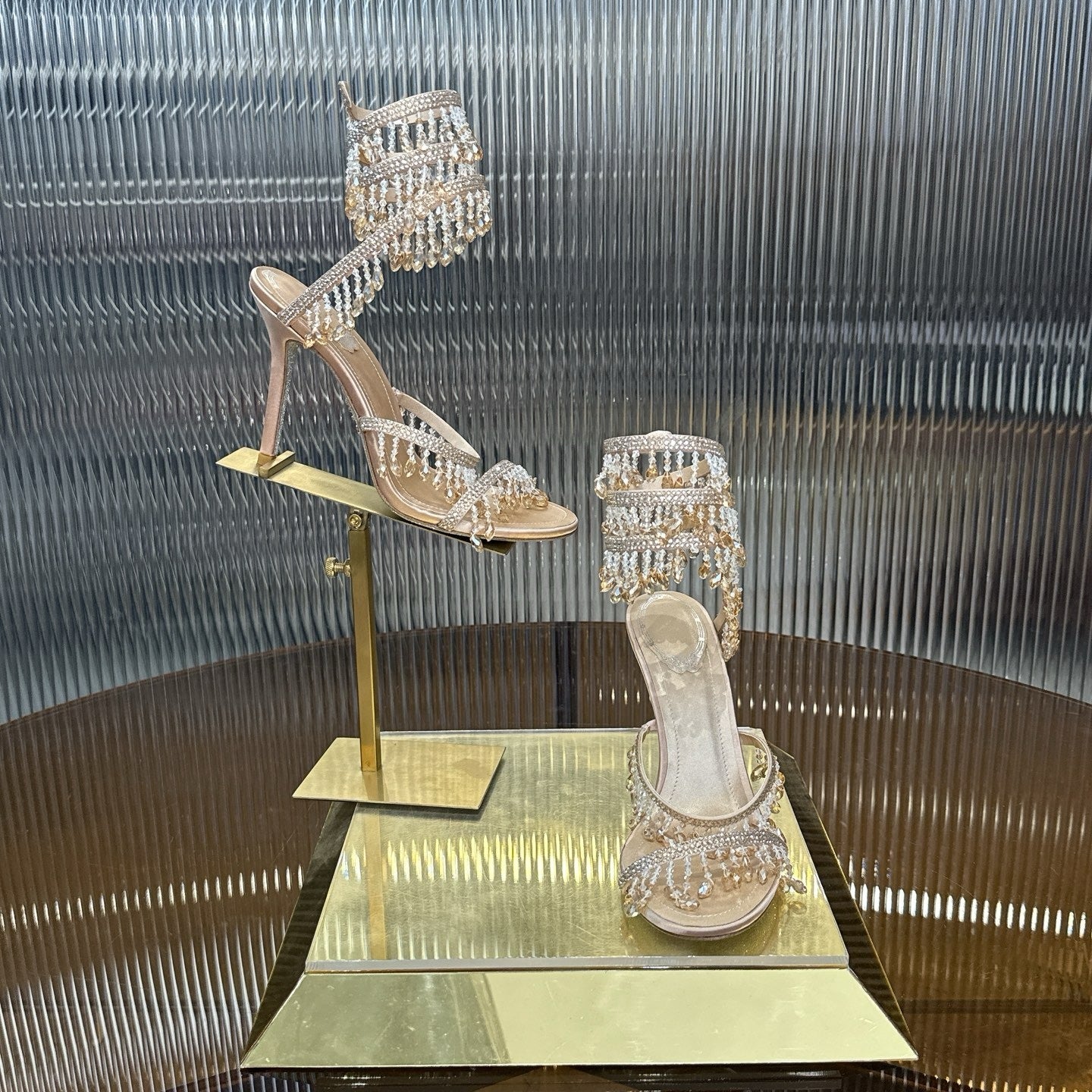CHAMPAGNE CASCADE HEELS