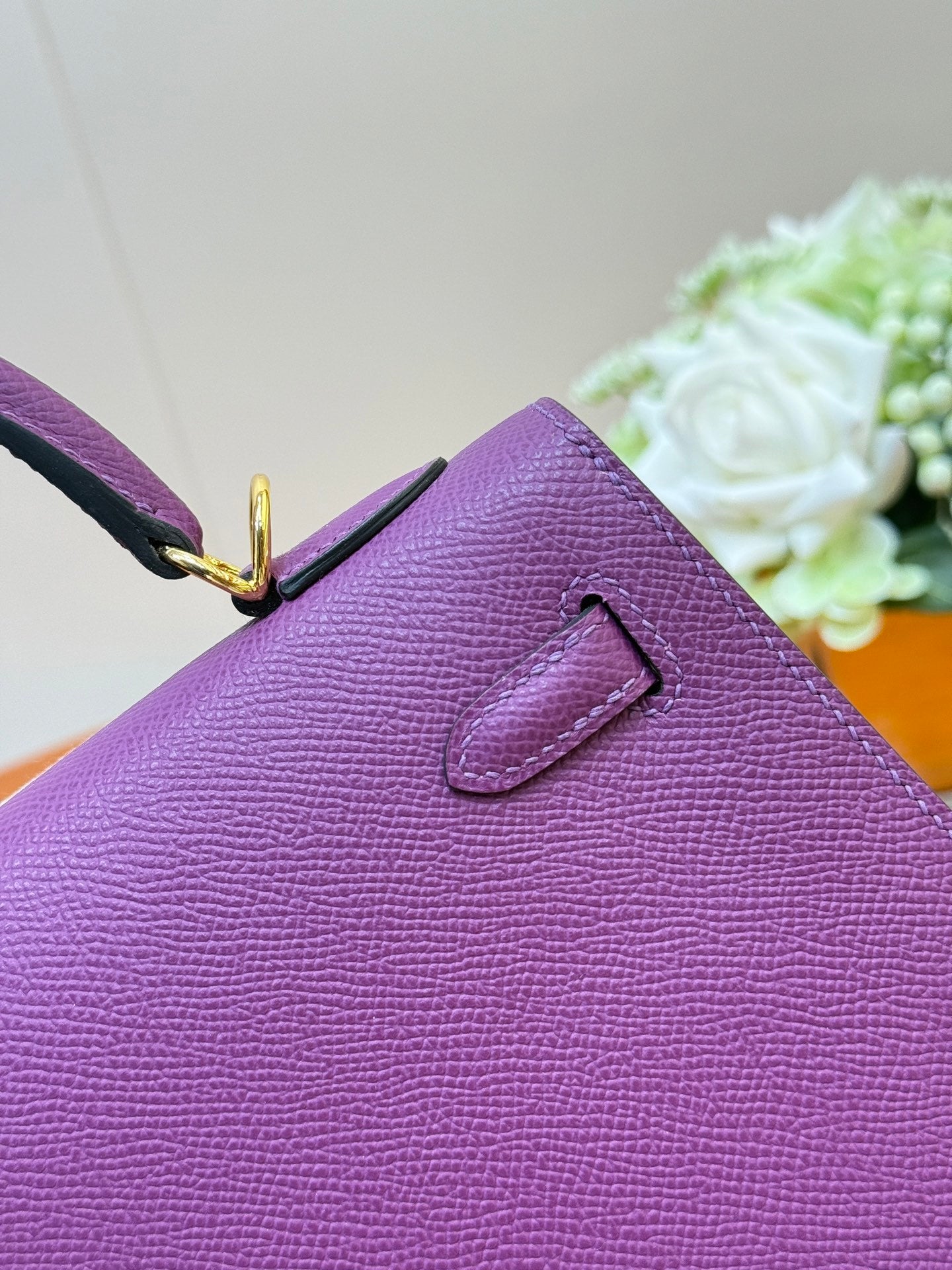 ROYAL PURPLE STRUCTURED LUXURY HANDBAG