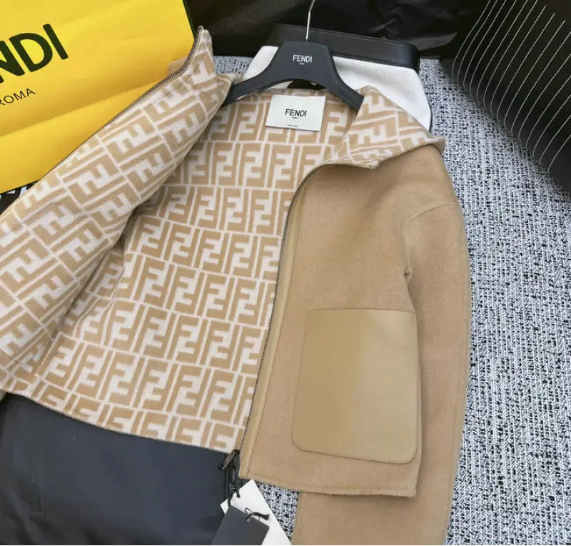 HOODED WOOL BLEND ZIP JACKET