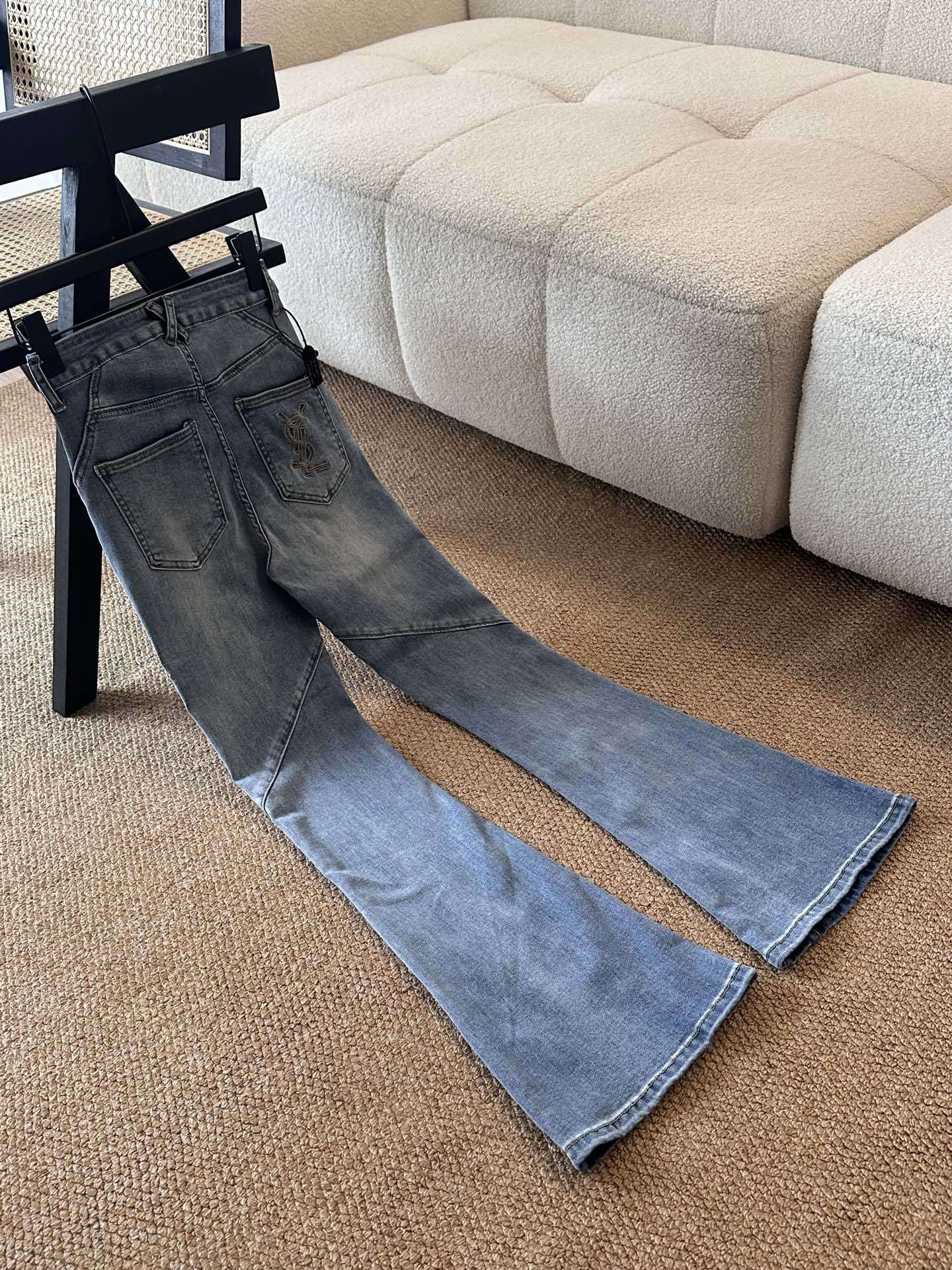 PANELLED FLARE DENIM JEANS
