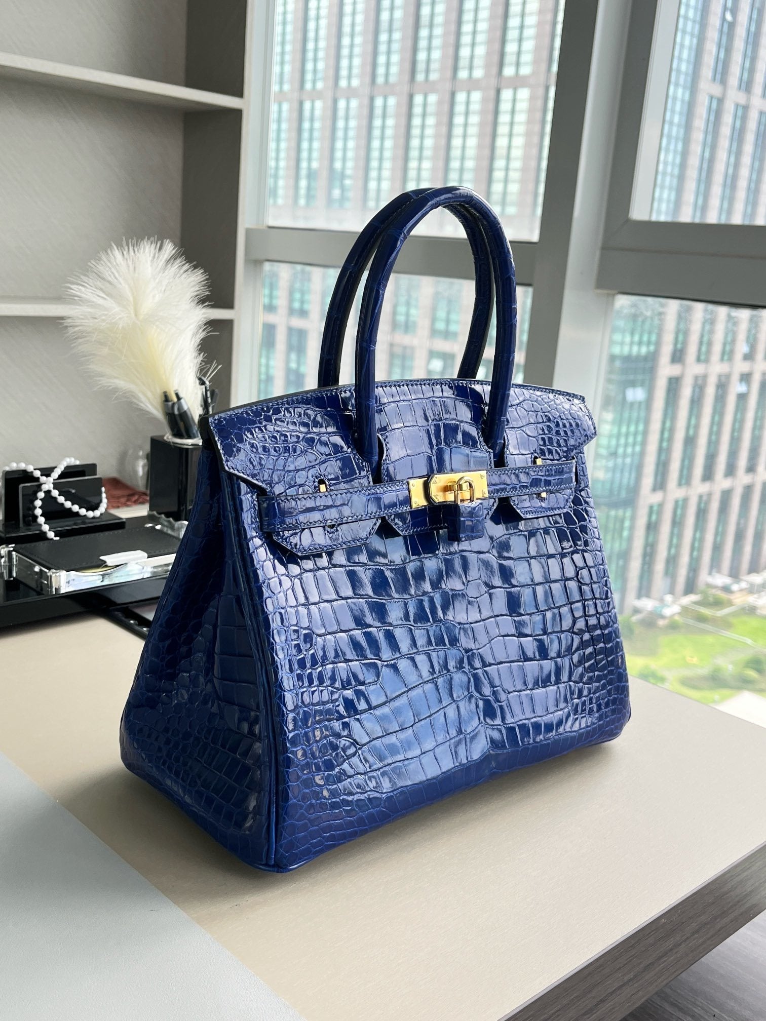 SAPPHIRE CROC BIRKIN